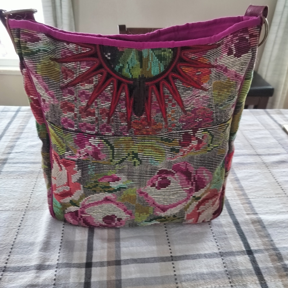 Antiplano Hobo Bag W/Leather Strap Fair Trade‎ Bohemian Floral